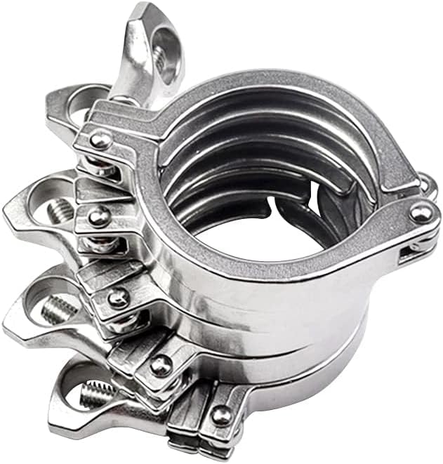 Beduan 2" Sanitary Tri Clamp 304 Stainless Steel Single Pin Heavy Duty Tri Clamp Clover with Wing Nut for Ferrule TC 2" (10 PCS, 2 Inch)