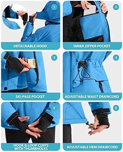 IUGA Waterproof Ski Jacket Women Warm Outdoor Winter Jackets Windproof Snowboard Winter Coats for Mountain Hiking
