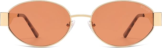 SOJOS Retro Oval Sunglasses for Women Trendy Classic Shades UV400 Protection SJ1256