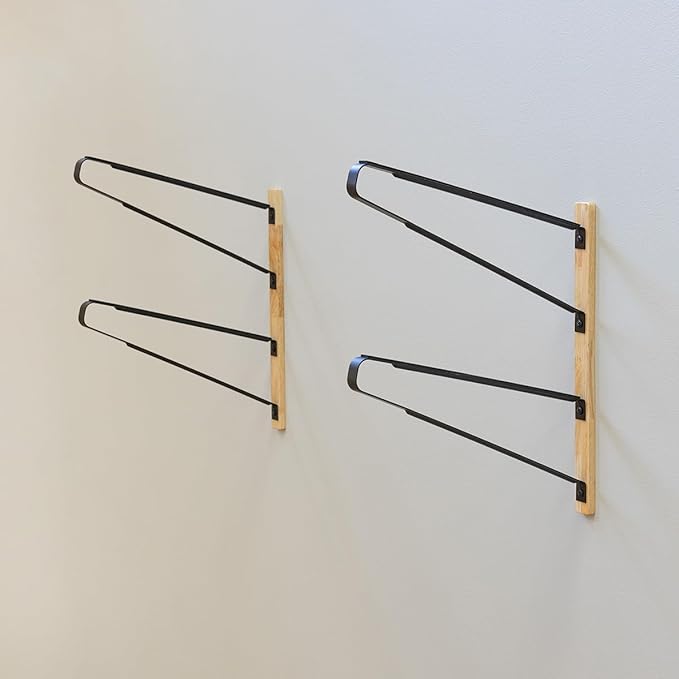 StoreYourBoard Avon Wakeboard Storage Rack, 2 Level Wall Mount Water Ski and Wake Surf Board Organizer, Natural Wood and Solid Steel, Holds 100 lbs