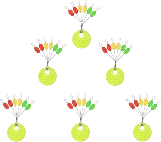 Rubber Fishing Bobber Stopper,6 in 1 Float Sinker Stops,Black Orange & Colorful Oval Cylinder,L M S Float Stop Available