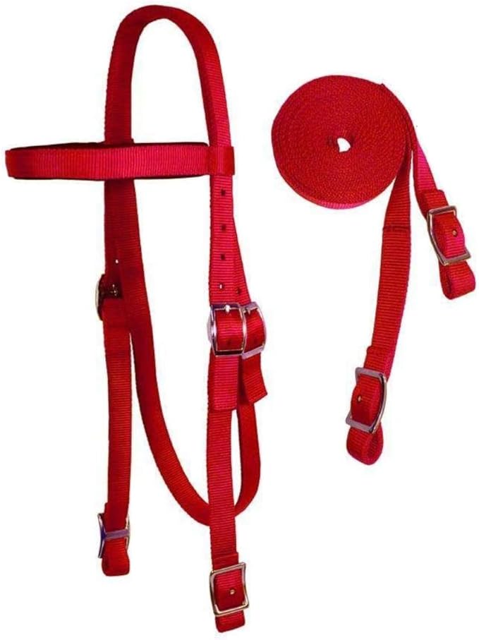 Tahoe Tack Plain Double Layer Nylon Headstall with Reins