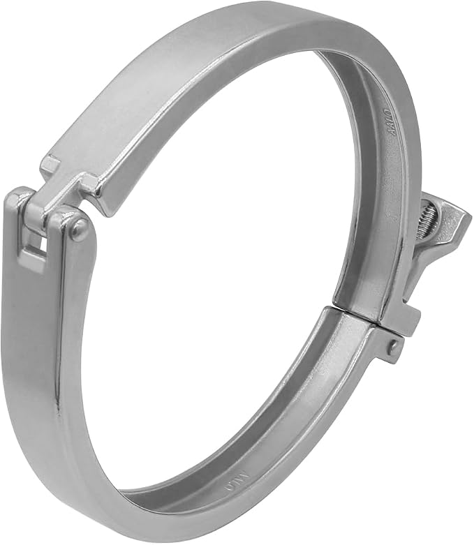 Beduan 4" Sanitary Tri Clamp, 304 Stainless Steel Single Pin Heavy Duty Tri Clamp Clover with Wing Nut for Ferrule TC Tube OD 4"