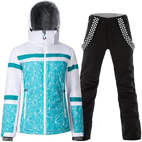 Women's Ski Jackets and Pants Set Windproof Waterproof Insulated Snowsuit Winter Warm Snowboarding Snow Coat