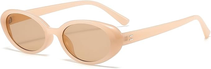 Retro Oval Sunglasses for Women Men Fashion Small Oval Sunglasses 90s Vintage Shades