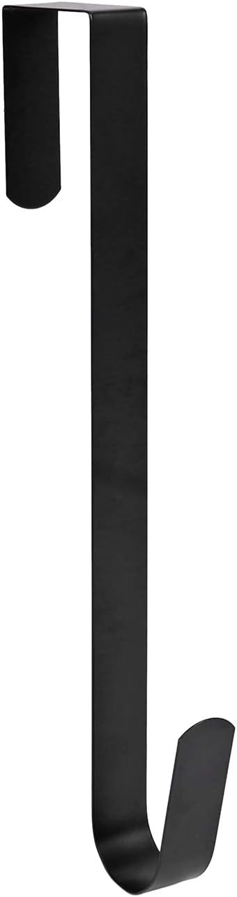 Sattiyrch 12" Wreath Hanger for Front Door,Steel Over The Door Hanger Hook,Wreath Door Hanger (Black,2)
