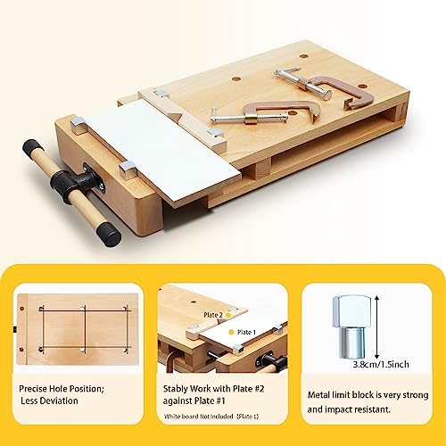 Portable Workbench Hard Woodworking Vise Desktop Work Table Work Bench with G-Type Fixing Clips and Limit Blocks, for Home, Woodworking Studios, Fixed for Processing Wood