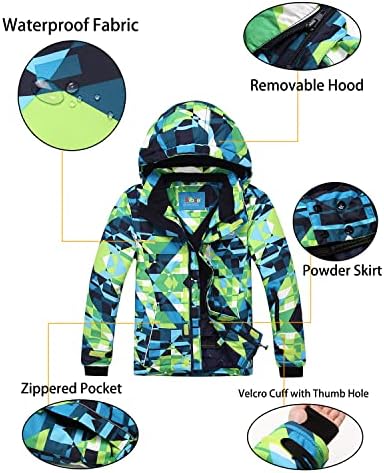 Big Boy's Waterproof Breathable Snowboard Ski Jacket