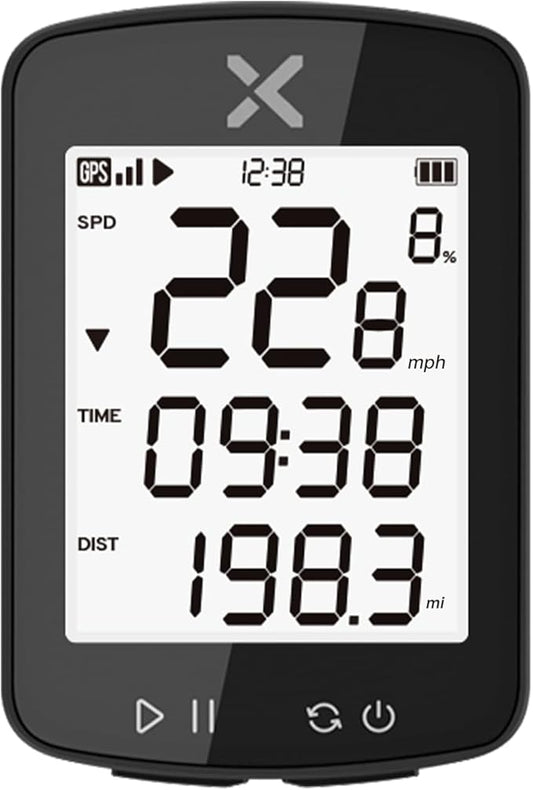 XOSS G Gen2 GPS Bike Computer Wireless, Bluetooth IPX7 Waterproof Cycling Computer, Rechargeable Bicycle Speedometer Odometer with 2.2 inch LCD Screen, 28 hrs Long Battery Life (XOSS APP Support)