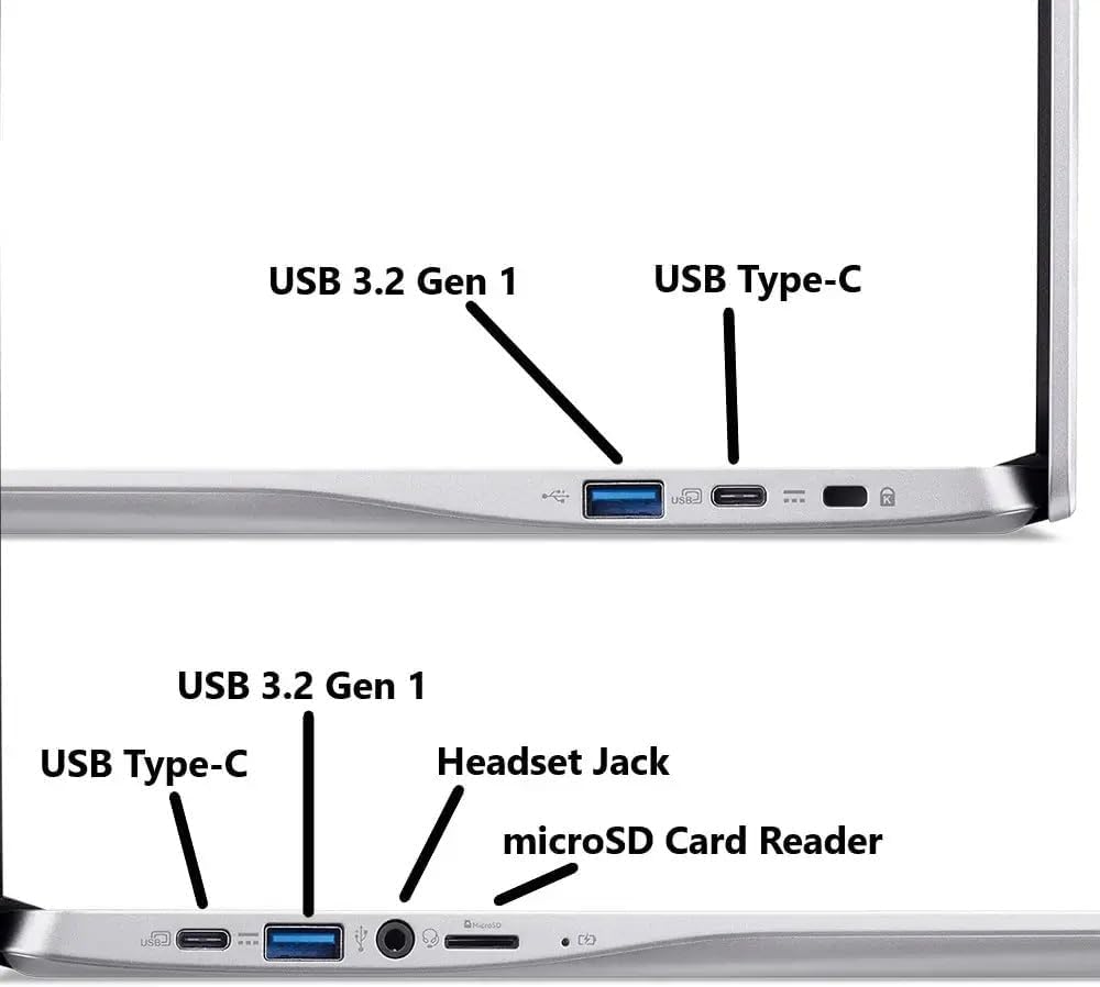 New Chromebook 315 Business & Student Laptop 15.6 inch HD Display Pentiu.m N6000 Processor 4GB RAM LPDDR4X 128GB eMMC Numeric Keypad Webcam WiFi USB-C Port up to 10 Hours Battery Life Chrom.eOS Silver