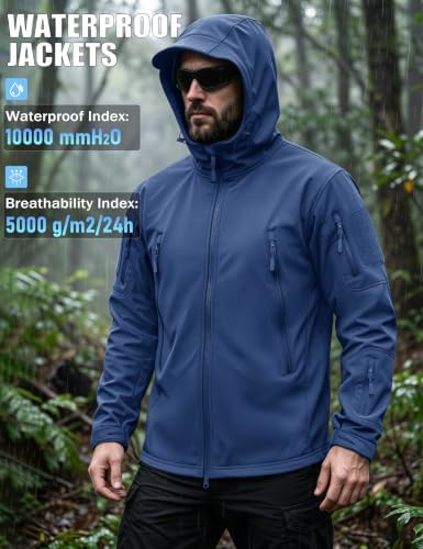 MAGCOMSEN Men's Jackets Tactical Winter Waterproof Softshell Rain Coat