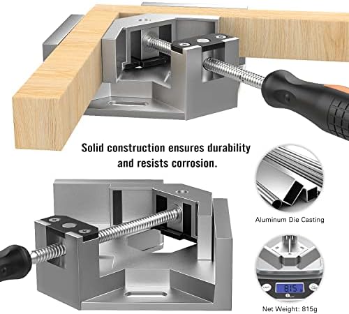Housolution Right Angle Clamp, [4PACK] 90° Aluminum Alloy, Silver Gray