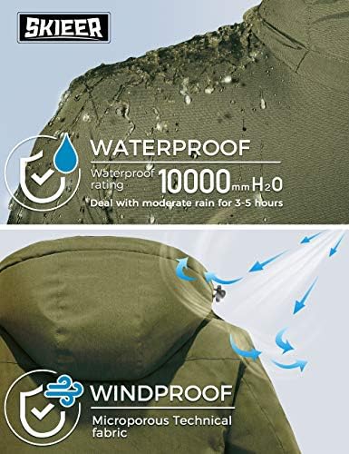 Men's Ski Jacket Windproof Waterproof Rain Coat Snow Winter Jacket