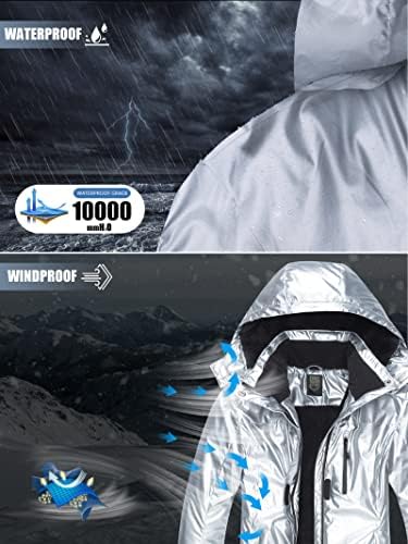 FREE SOLDIER Women's Waterproof Ski Snow Jacket Fleece Lined Warm Winter Rain Jacket with Hood Fully Taped Seams