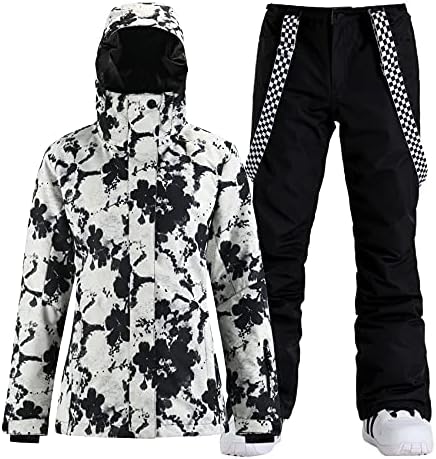 GSOU SNOW Womens Ski Jacket and Pants Set Snowsuits Snow Pants Insulated