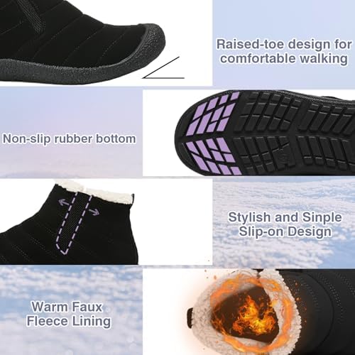 ZEENXIUYA Womens Snow Boots Comfortable Warm Fur Lined Winter Waterproof Flat Lace-Up Ankle Boots Outdoor Winter Booties