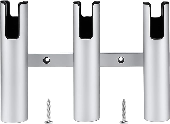 Marinebaby Aluminum Fishing Boat Rod Holder,3/4 Link Tube Aluminum Rod Rack, Suit Boats & Yacht ,Silver