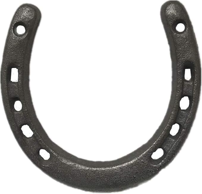 Cast Iron Horseshoe Wall Decor, Medium Horseshoe Sturdy Cast Iron 5 Holes On Each Side for Indoor Or Outdoor