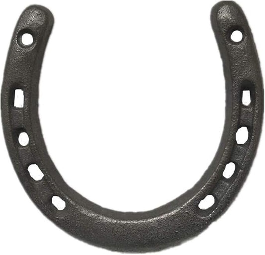Cast Iron Horseshoe Wall Decor, Medium Horseshoe Sturdy Cast Iron 5 Holes On Each Side for Indoor Or Outdoor