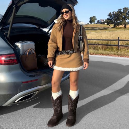 DREAM PAIRS Cowboy Boots for Women Western Winter Boots