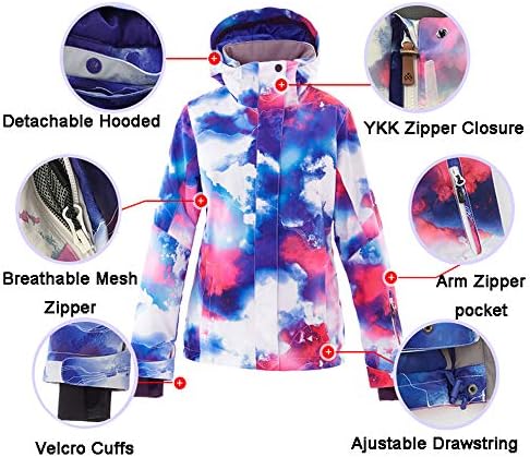 Women's Ski Jackets and Pants Set Windproof Waterproof Insulated Snowsuit Winter Warm Snowboarding Snow Coat