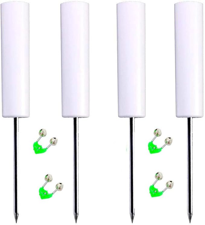 4 Pack Fishing Rod Stand and Alarm - Reinforced PVC, Supports Bank, Beach and Ground Fishing