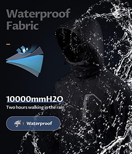 Men's Mountain Waterproof Ski Jacket - Windproof Snowboarding Warm Winter Coat Raincoat