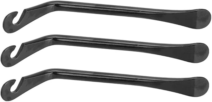 Tire Lever, 3pcs Bike Tyre Repair Tool compatible with MTB and Road Bike, High Dense Carbon Steel, Black