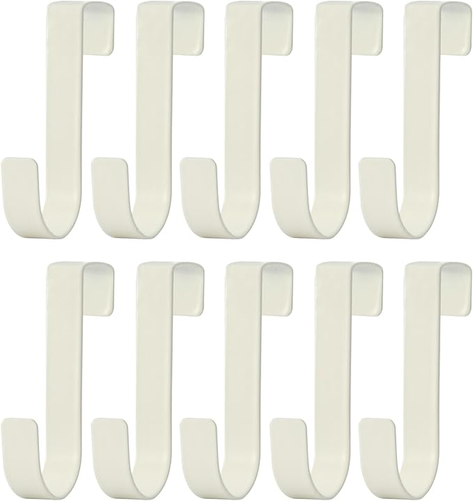 eywlwaar Over The Cabinet Door Single Hooks 10 Pack (10P-White)