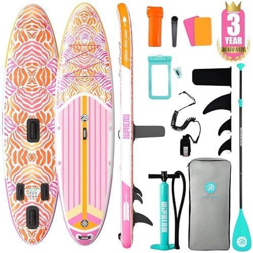 Niphean Inflatable Stand Up Paddle Board with SUP Accessories, Anti-Slip EVA Deck, 10’6’’ Inflatable Paddle Boards for Adults & Youth of All Skill Levels