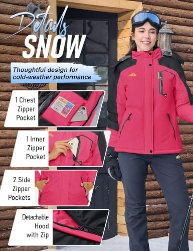 MAGCOMSEN Winter Coats for Women Ski Jackets Snow Waterproof Warm Rain Coat