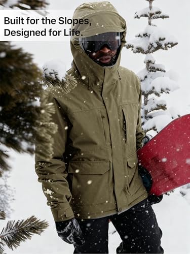 Men's Winter Waterproof Ski Snow Jacket with Hood