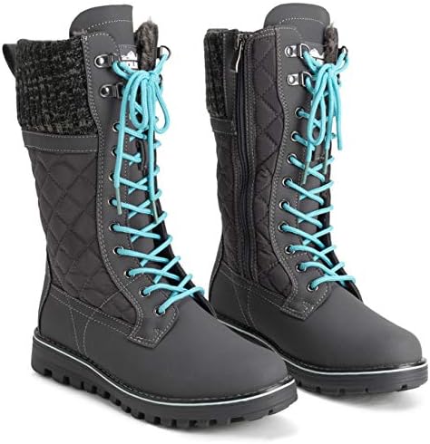 POLAR Womens Faux Fur Warm Thermal Waterproof Outdoor Walking Snow Winter Rubber Sole Calf Boots