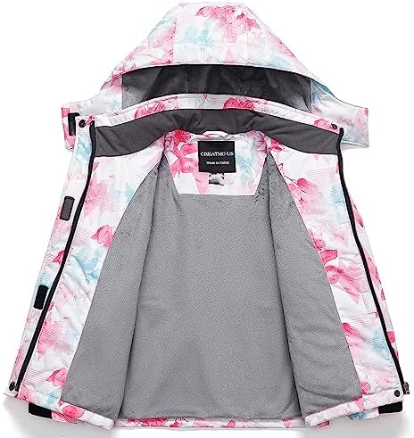 Girl's Waterproof Ski Jacket Warm Winter Snow Coat Windproof Snowboarding Rain Jacket