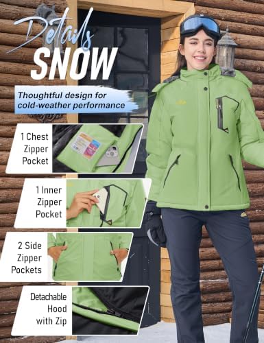 MAGCOMSEN Winter Coats for Women Ski Jackets Snow Waterproof Warm Rain Coat