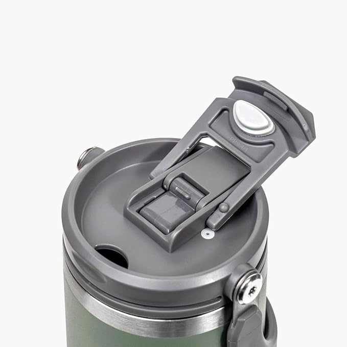 TYESO Tumbler with Handle,Tumbler with Straw, Vacuum Insulated Water Bottle,Double Wall Stainless Steel Coffee Cup Travel Mug Leak Proof Flip (Green, 40 oz)