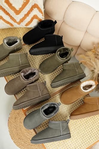 Project Cloud 100% Genuine Leather Womens Boots Ankle Boots for Women Shoes