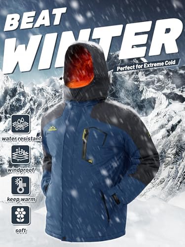 TACVASEN Men's Winter Skiing Jackets Waterproof Thermal Snowboard Coats