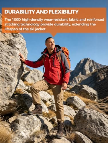 wantdo Men's Softshell Waterproof Polar Fleece Breathable Climbing Ski Coat
