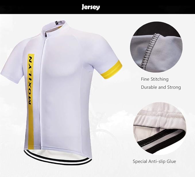 Men's Quick-Dry Cycling Jersey Set Road Bike Bicycle Shirt + Bib Shorts with 9D Gel Pad MTB Riding Clothing Kit