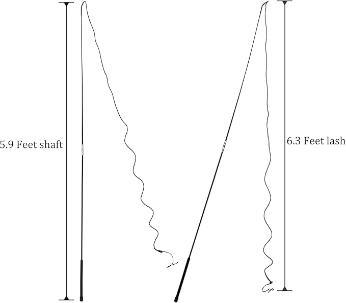 Horse Lunge Whip Training Stick and Whip 5.9 Feet Long Whip+6.3 Feet Drop for Dogs Horses(Can Detachable into Two Sections)