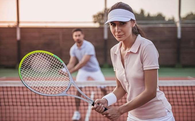 Tennis Racket Pre-Strung Lightweight 27 Inch Racquet Recreational Adult Rackets for Men Women Students Training Tennis Starter Kit with Balls,Carry Bag and Overgrips