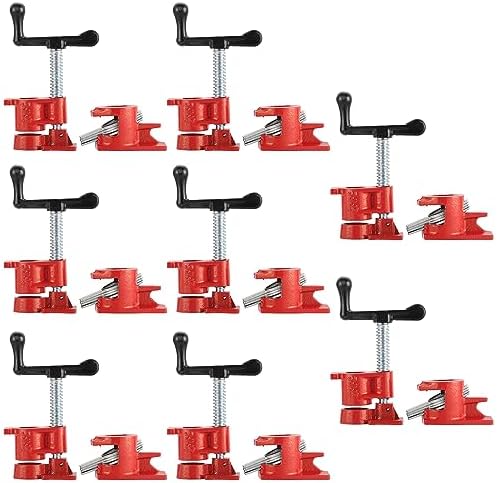 8 Pack 3/4" Wood Gluing Pipe Clamp Set, Pipe Clamps for Woodworking