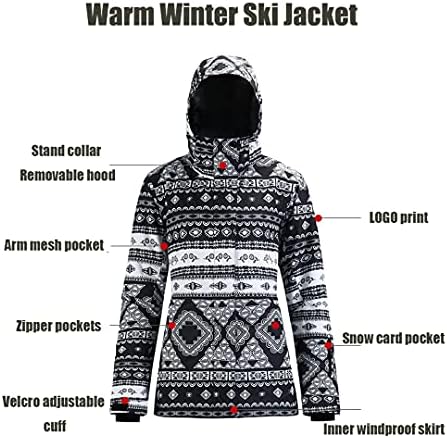 Women's Ski Jackets and Pants Set Windproof Waterproof Insulated Snowsuit Winter Warm Snowboarding Snow Coat