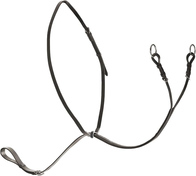 Equinavia Saga Adjustable Leather Running Martingale with Stainless Steel Hardware