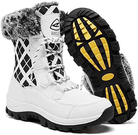 EARLDE Women's Snow Boots Waterproof Mid-Calf Winter Boots