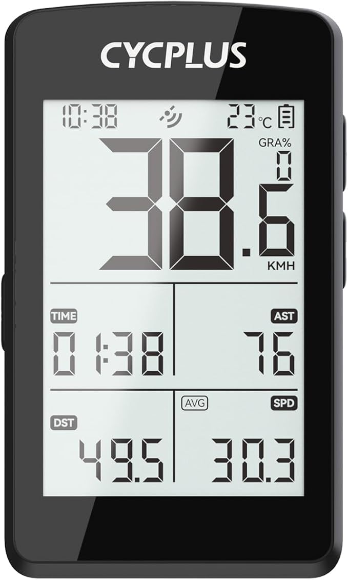 CYCPLUS Bike Computer GPS Wireless, ANT+ Cycling Computer GPS with Bluetooth, 2.8" LCD Screen,100+ Hours Battery Endurance Bike Speedometer with Auto Backlight IP67 Waterproof
