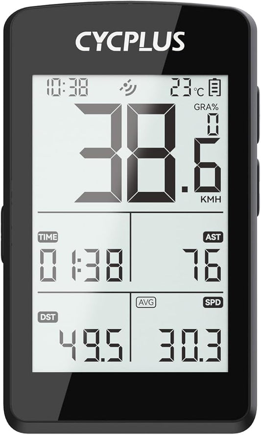 CYCPLUS Bike Computer GPS Wireless, ANT+ Cycling Computer GPS with Bluetooth, 2.8" LCD Screen,100+ Hours Battery Endurance Bike Speedometer with Auto Backlight IP67 Waterproof