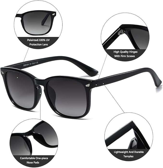 DUSHINE レディース 偏光サングラス クラシックレトロスタイル UV400保護