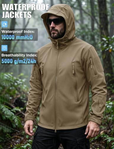 MAGCOMSEN Men's Jackets Tactical Winter Waterproof Softshell Rain Coat
